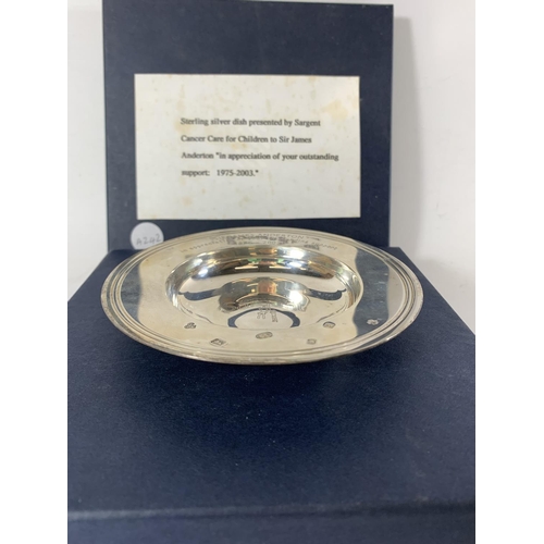 72 - * A HALLMARKED SILVER PRESENTATION ARMADA DISH, PRESENTED BY CANCER CARE FOR CHILDREN 2003, LONDON 2... 