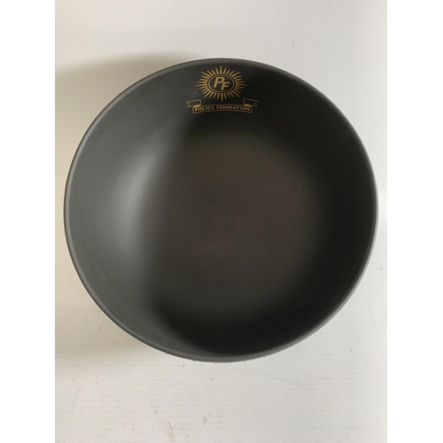 76 - * A BOXED PRESENTATION BLACK JASPERWARE BOWL, THE BOWL PRESENTED BY THE JOINT CENTRAL COMMITTEE OF T... 