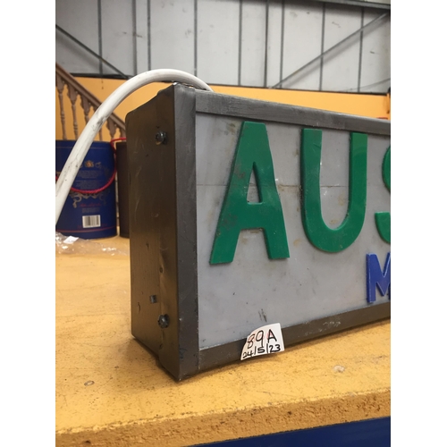 89A - AN AUSTIN MINI ILLUMINATED BOX SIGN, 53 X 19CM