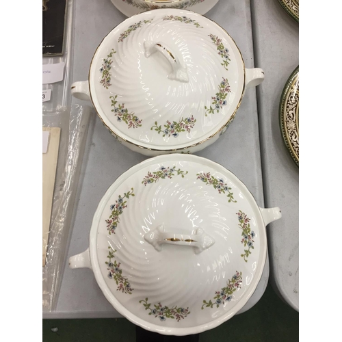 141 - FOUR CHINA TUREENS, TWO PARAGON 'BELINDA' AND TWO HARLEIGH CHINA