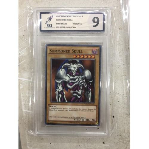 162 - A YU-GI-OH GRADED 9/10 'SUMMONED SKULL' TRADING CARD