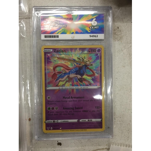 164 - AN ACE GRADED 'ZACIAN' AMAZING RARE POKEMON CARD 2020, VIVID VOLTAGE