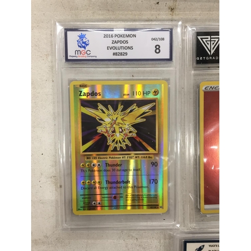 165 - A MAJESTY GRADING COMPANY 8/10 EVOLUTIONS HOLO 'ZAPDOS' TRADING CARD