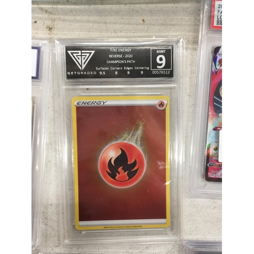 166 - A GET GRADED 9/10 'CHAMPIONS PATH' HOLO FIRE ENERGY 2020 TRADING CARD