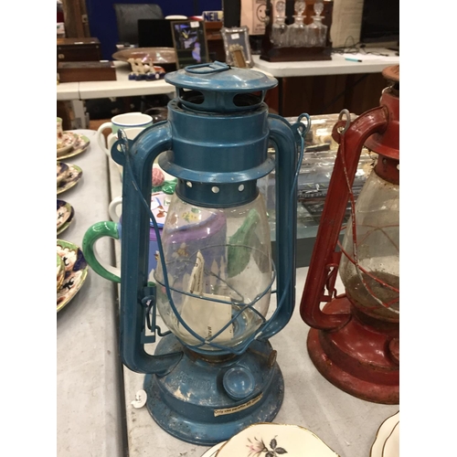 175 - TWO VINTAGE HURRICANE LAMPS