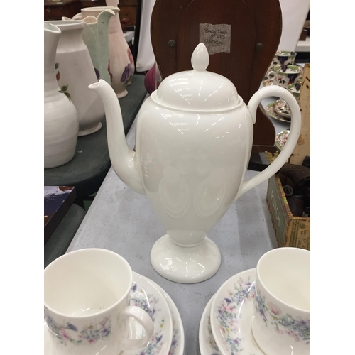 178 - A WEDGWOOD 'ANGELA' COFFEE SET TO INCLUDE CUPS, SAUCERS, SIDE PLATES, A SUGAR BOWL, CREAM JUG PLUS A... 