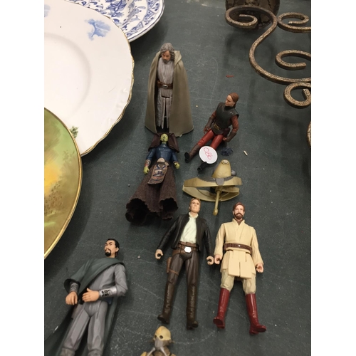 196 - TEN STAR WARS FIGURES 10CM HIGH, PREQUEL - SEQUEL TRILOGY, OBI-WAN, LUKE, ETC