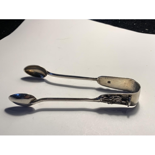 632 - A PAIR OF HALLMARKED LONDON SILVER SUGAR TONGS