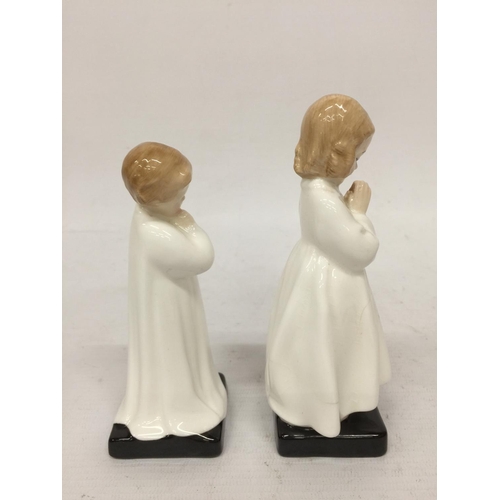 702 - TWO ROYAL DOULTON FIGURES - BEDTIME (A/F) & DARLING