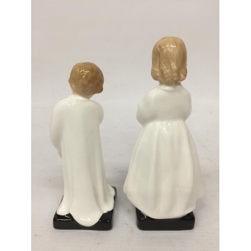 702 - TWO ROYAL DOULTON FIGURES - BEDTIME (A/F) & DARLING