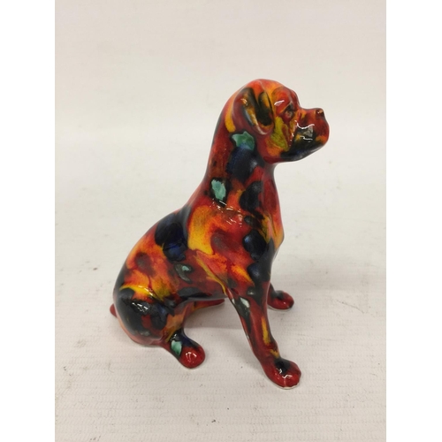 734 - AN ANITA HARRIS BOXER DOG SIGNED IN GOLD