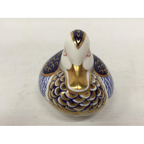 745 - A ROYAL CROWN DERBY DUCK WITH GOLD STOPPER