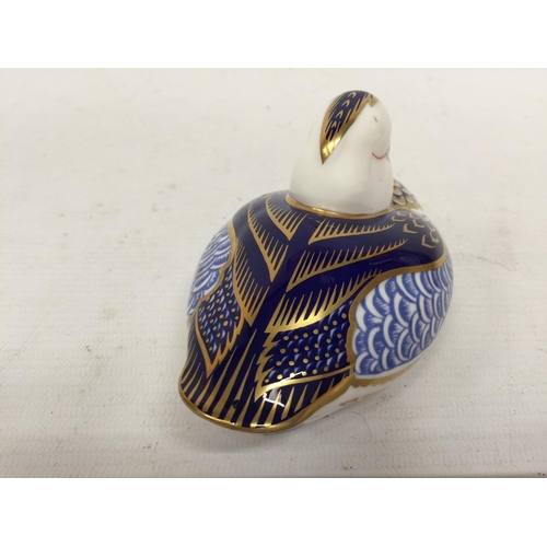 745 - A ROYAL CROWN DERBY DUCK WITH GOLD STOPPER