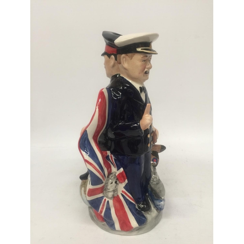 751 - A RARE TWO SIDED LADY GRACE CHINA TOBY JUG, WINSTON CHURCHILL AND HITLER, LIMITED EDITION