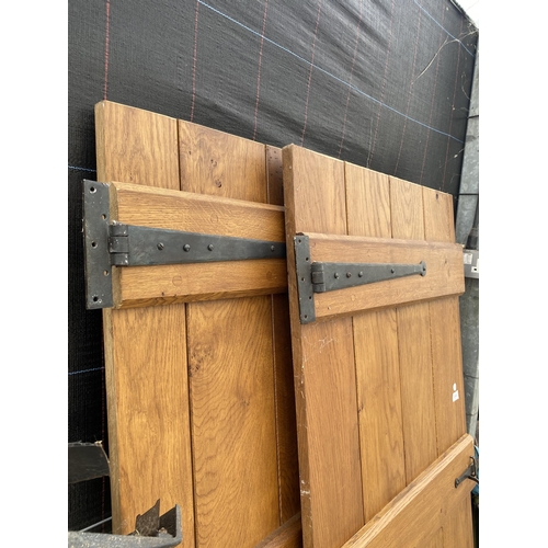 2068 - TWO WOODEN INTERNAL DOORS WITH HINGES AND CATCHES