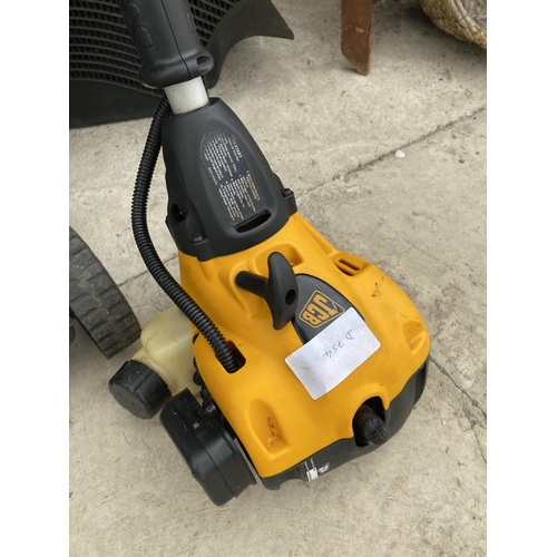 2071 - A BOSCH ROTAK 34 ELECTRIC LAWN MOWER AND A PETROL JCB STRIMMER