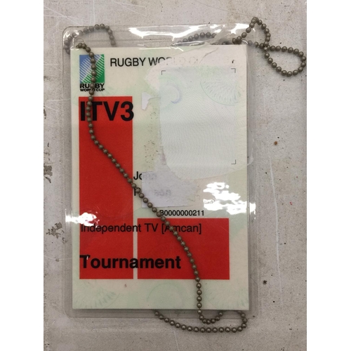 161 - A 1991 RUGBY WORLD CUP, ITV 3, OFFICIAL PASS