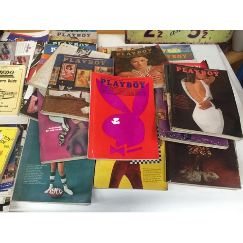 830 - A LARGE QUANTITY OF VINTAGE PLAYBOY MAGAZINES FROM THE 1960'S AND 1970'S