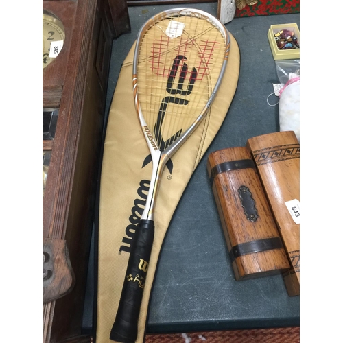 844 - A WILSON HYBRID RACKET WITH COVER