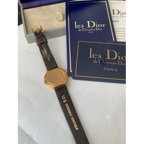 673 - A LES DIOR CHRISTIAN DIOR WRIST WATCH IN A PRESENTATION BOX