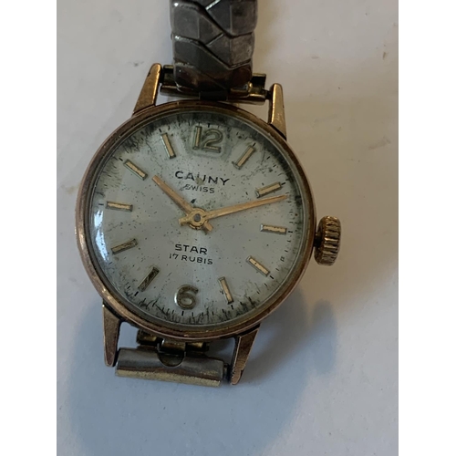 679 - A VINTAGE CAUNY SWISS STAR 17 RUBIS WRIST WATCH