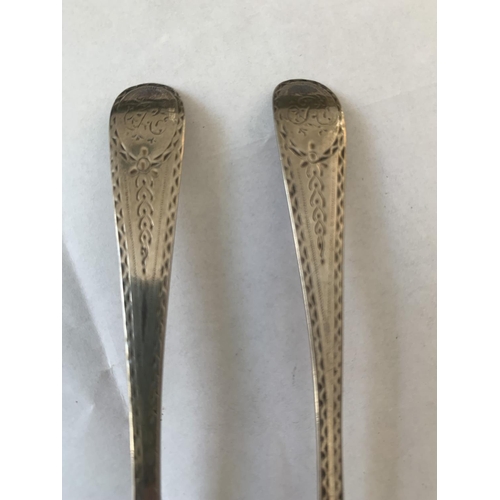 694 - FOUR SILVER SPOONS TWO GEORGIAN GROSS WEIGHT 56.51 GRAMS