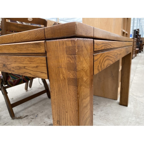 2897 - A MODERN OAK EXTENDING DINING TABLE, 48X35.5