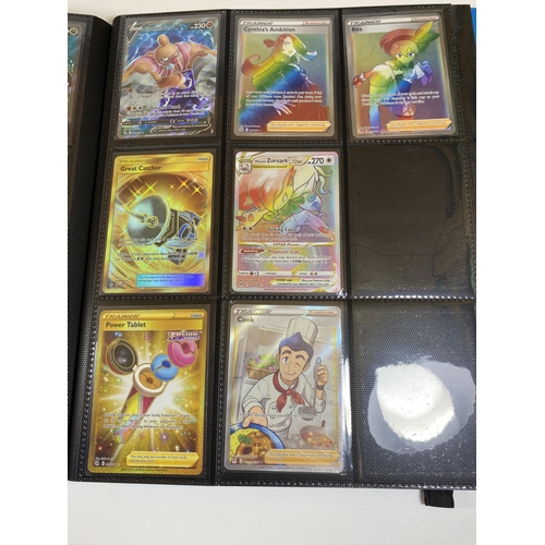 103 - A VAULT X FOLDER OF RARE POKEMON CARDS, V CARDS, RAINBOW, GOLD SECRET RARES ETC