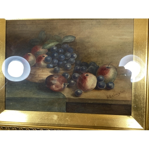 13 - A PAIR OF RAYMOND BEVINGTON, (ROYAL WORCESTER ARTIST), ORIGINAL WATERCOLOURS IN DECORATIVE GILT FRAM... 