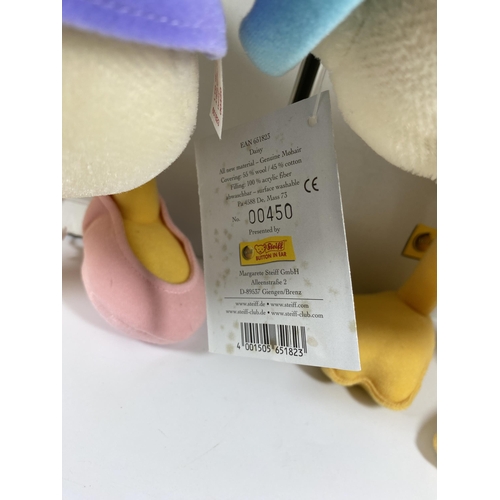 321 - A PAIR OF LIMITED EDITION STEIFF MOHAIR DISNEY SHOWCASE COLLECTION SOFT TOY FIGURES, BOTH BOXED AND ... 