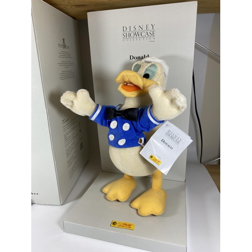 321 - A PAIR OF LIMITED EDITION STEIFF MOHAIR DISNEY SHOWCASE COLLECTION SOFT TOY FIGURES, BOTH BOXED AND ... 