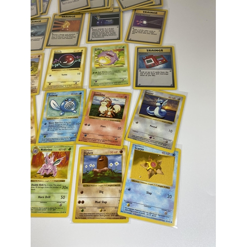 327 - A COLLECTION OF RARE 1999 POKEMON SHADOWLESS BASE SET CARDS, BULBASAUR, NIDORINO ETC