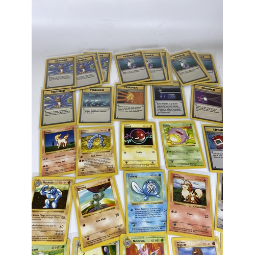 327 - A COLLECTION OF RARE 1999 POKEMON SHADOWLESS BASE SET CARDS, BULBASAUR, NIDORINO ETC