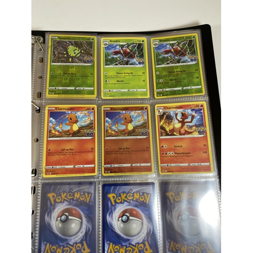 340 - A FOLDER OF POKEMON CARDS, LOTS OF RARES, LARGE PART COMPLETE SETS ETC