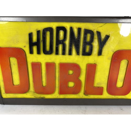 315 - A HORNBY DUBLO ILLUMINATED BOX SIGN, 29 X 49.5CM