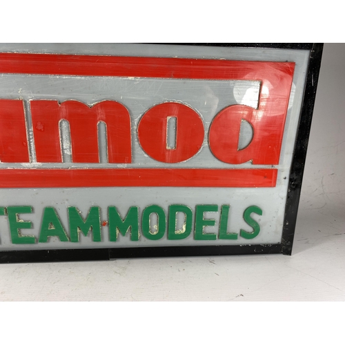 341 - AN ILLUMINATED SIGN - MAMOD LIVE STEAM MODELS 31 X 66 CM