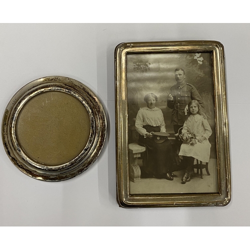 3 - TWO HALLMARKED SILVER PHOTO FRAMES, LARGEST 15.5 X 10 CM