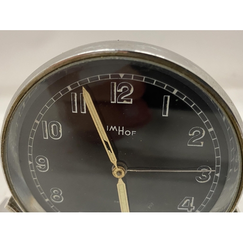 17 - AN ART DECO CHROME SWISS MANTLE CLOCK 'IMHOF'