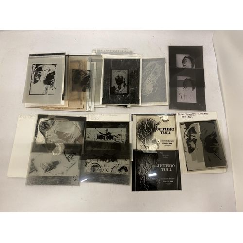 24 - A COLLECTION OF VINTAGE NEGATIVE PHOTOGRAPHS INCLUDING JOHN LENNON, ELVIS, PINK FLOYD, MICK JAGGER E... 