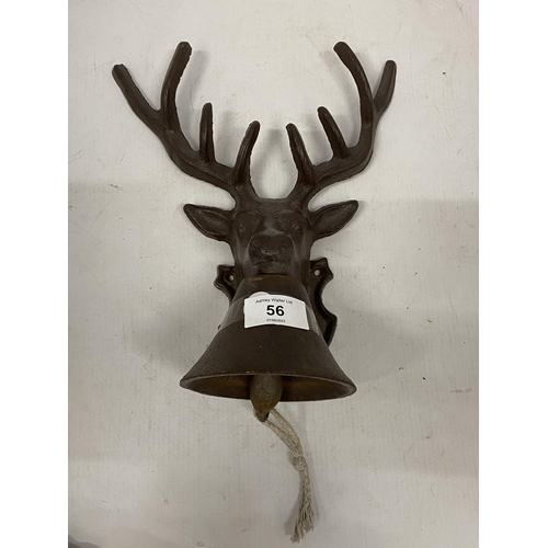 56 - A CAST IRON STAG DESIGN BELL