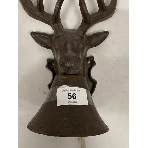 56 - A CAST IRON STAG DESIGN BELL