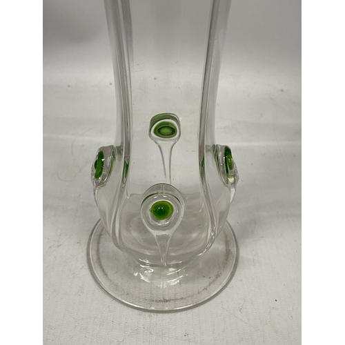 71 - A STAURT & SONS GLASS VASE, HEIGHT 30CM