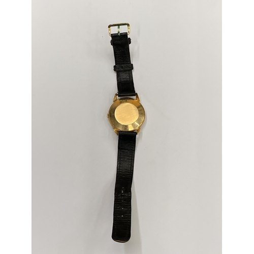 480 - A 1940'S OMEGA BUMPER AUTOMATIC WATCH, YELLOW METAL UNMARKED CASE, WITH NON ORIGINAL BOX, WORKING AT... 