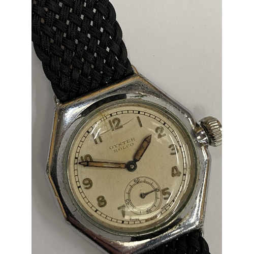 481 - A 1920'S ROLEX ROLCO OYSTER WATCH, CASE BACK STAMPED 95347F 2136