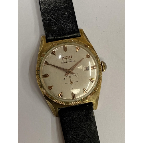 484 - A GENTS VINTAGE ZEIH CALENDAR DATE WATCH, WORKING AT TIME OF CATALOGUING BUT NO WARRANTY GIVEN