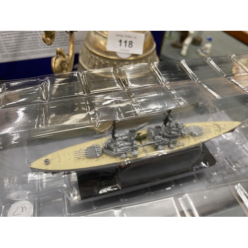 117 - TW0 DeAGOSTINI MODELS OF SHIPS - HMS KING GEORGE V AND HMS DUKE OF YORK