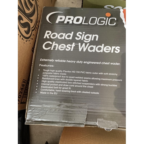 1697 - A BOXED PAIR OF PROLOGIC ROAD SIGN CHEST WADERS (FROM A TACKLE SHOP CLEARANCE)