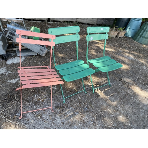 1979 - THREE FOLDING METAL GARDEN CHAIRS