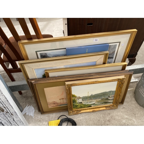 1938 - AN ASSORTMENT OF FRAMED PRINTS AND PICTURES