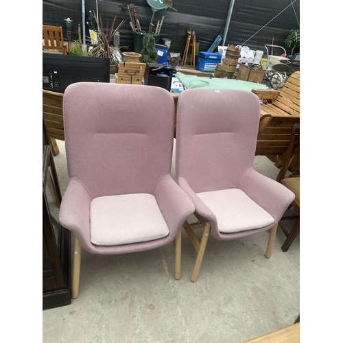 2877 - A PAIR OF 'IKEA BEDBO' HIGH BACK ARMCHAIRS